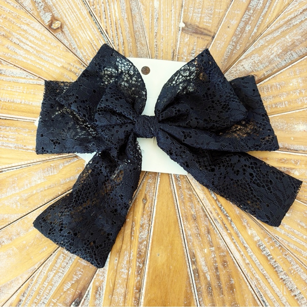 NWT H&M Black Lace Bow Hair Pin